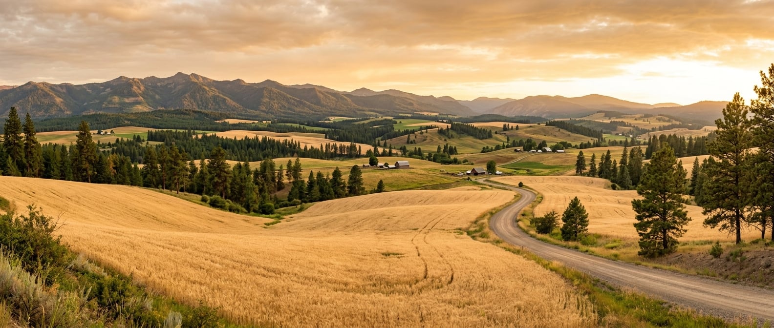 Rural Stevens County community nestled among mountains and forests